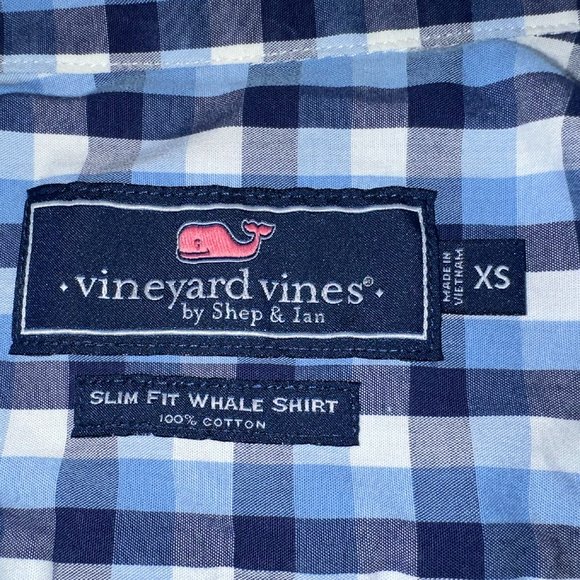 Vineyard Vines Slim Fit Whale Shirt Style# 1W6019 100% Cotton Plaid Size XS - Picture 3 of 6